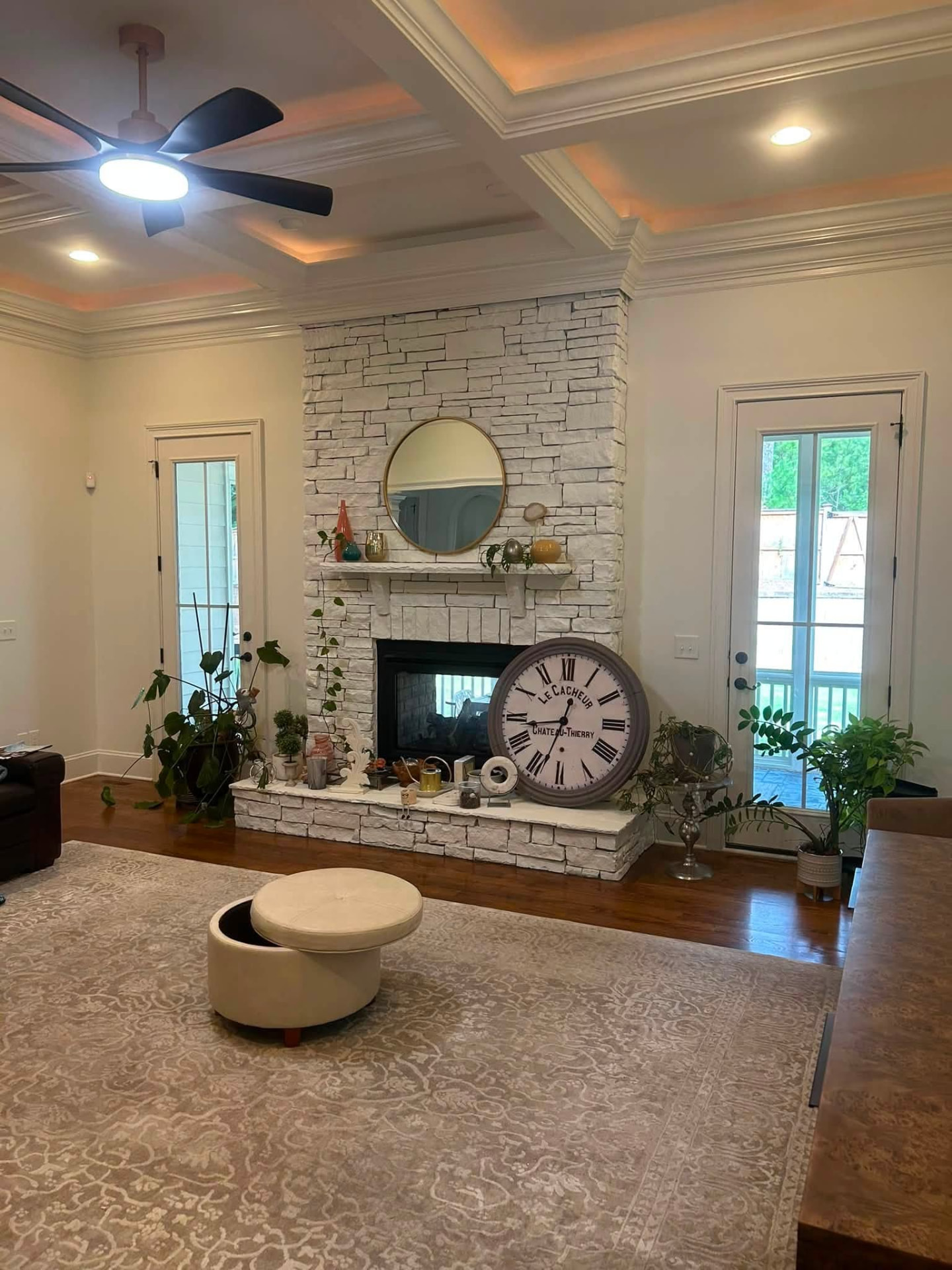 Same fireplace after a bright, modern paint finish